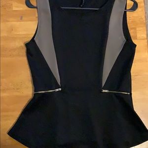 Black and grey top with zippers